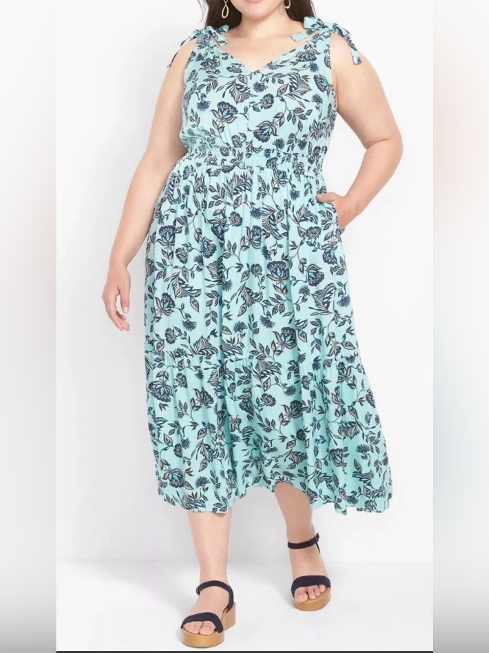 NWT Lane Bryant Floral Tiered Midi Dress Size 20